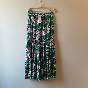 NWT Floral Green and Pink Maxi Skirt